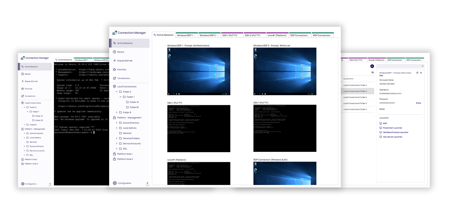 Connection Manager Screenshots Connection Manager Screenshots